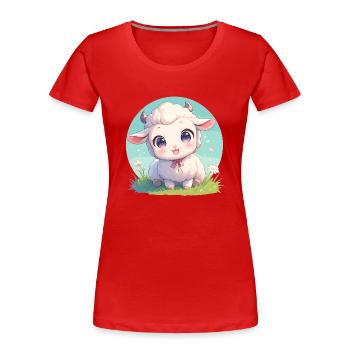 Schafe Schaf - Frauen Premium Bio T-Shirt - Rot - Vorne - Mia (176cm)