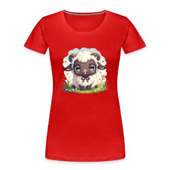 Schafe Schaf - Frauen Premium Bio T-Shirt - Rot - Vorne - Mia (176cm)