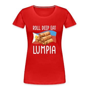 Lumpia Filipino Spring Rolls - Women's Premium Organic T-Shirt - red - Front - Mia (176cm)