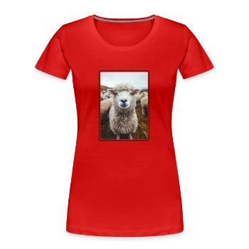 Schafe Schaf - Frauen Premium Bio T-Shirt - Rot - Vorne - Mia (176cm)