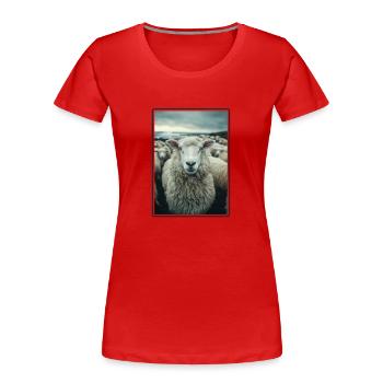 Schafe Schaf - Frauen Premium Bio T-Shirt - Rot - Vorne - Mia (176cm)