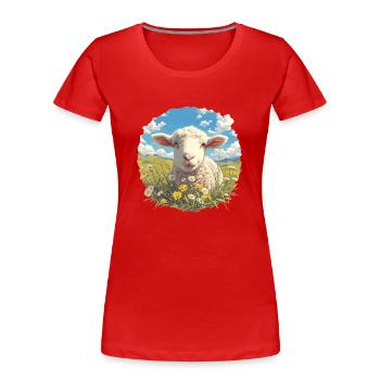 Schafe Schaf - Frauen Premium Bio T-Shirt - Rot - Vorne - Mia (176cm)
