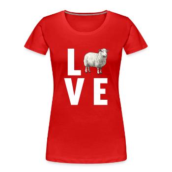 Schafe Schaf - Frauen Premium Bio T-Shirt - Rot - Vorne - Mia (176cm)