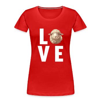 Schafe Schaf - Frauen Premium Bio T-Shirt - Rot - Vorne - Mia (176cm)