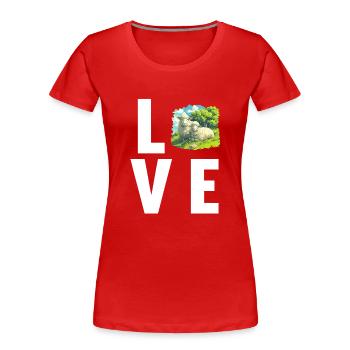 Schafe Schaf - Frauen Premium Bio T-Shirt - Rot - Vorne - Mia (176cm)