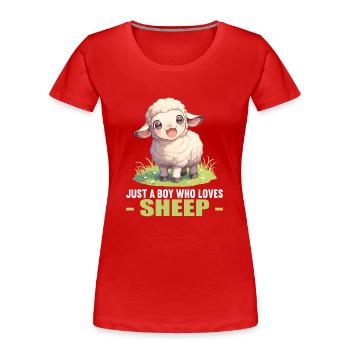 Schafe Schaf - Frauen Premium Bio T-Shirt - Rot - Vorne - Mia (176cm)