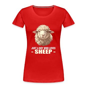 Schafe Schaf - Frauen Premium Bio T-Shirt - Rot - Vorne - Mia (176cm)