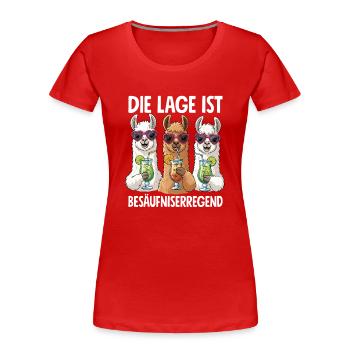 La situation est l’ivresse - T-shirt bio Premium Femme - rouge - Devant - Mia (176cm)