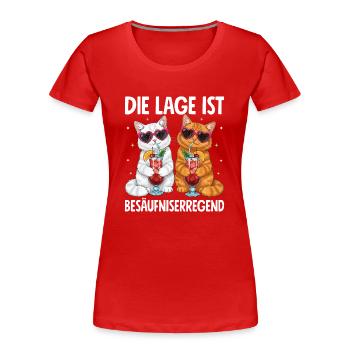 La situation est l’ivresse - T-shirt bio Premium Femme - rouge - Devant - Mia (176cm)