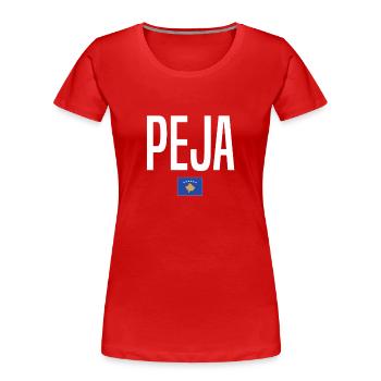 Peja Kosovo - Frauen Premium Bio T-Shirt - Rot - Vorne - Mia (176cm)