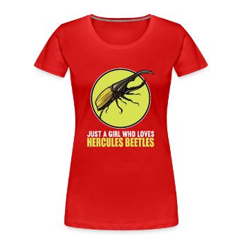 Herkuleskäfer - Frauen Premium Bio T-Shirt - Rot - Vorne - Mia (176cm)