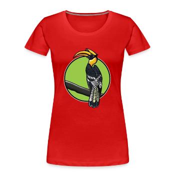 Calabos Calos Calos Calos - T-shirt bio Premium Femme - rouge - Devant - Mia (176cm)