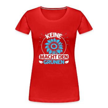 Windkraft MACHT DEN GRÜNEN Lustig - Frauen Premium Bio T-Shirt - Rot - Vorne - Mia (176cm)