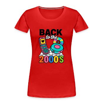 Retour nostalgique années 2000 - T-shirt bio Premium Femme - rouge - Devant - Mia (176cm)