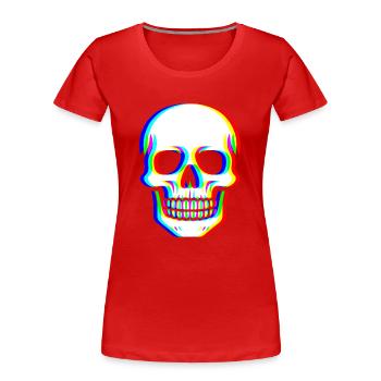 Crâne Glitch - Cyber Art - T-shirt bio Premium Femme - rouge - Devant - Mia (176cm)