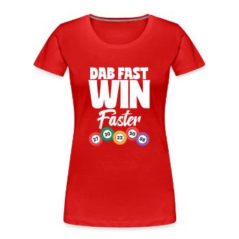 Événement de bingo parfait pour une soirée de jeux - T-shirt bio Premium Femme - rouge - Devant - Mia (176cm)