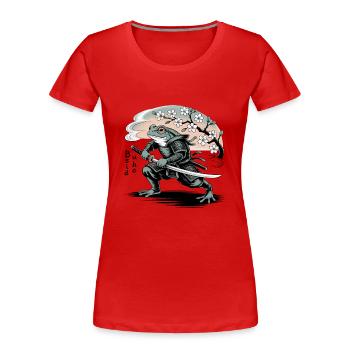 CHEMIN DU GUERRIER - T-shirt bio Premium Femme - rouge - Devant - Mia (176cm)