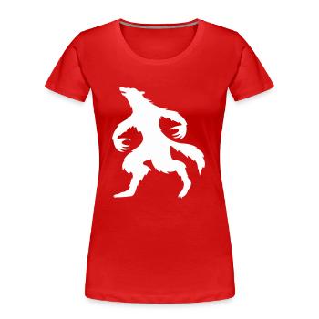 werwolf 1 - Frauen Premium Bio T-Shirt - Rot - Vorne - Mia (176cm)