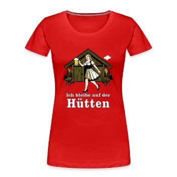 Je loge à la cabane du randonneur - T-shirt bio Premium Femme - rouge - Devant - Mia (176cm)