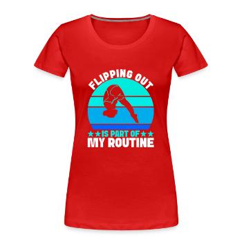 Kunstspringen Turmspringer Sprungbrett - Frauen Premium Bio T-Shirt - Rot - Vorne - Mia (176cm)