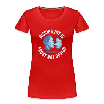 Douches froides Dureté mentale Exposition au froid - T-shirt bio Premium Femme - rouge - Devant - Mia (176cm)