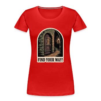 TROUVEZ VOTRE CHEMIN - T-shirt bio Premium Femme - rouge - Devant - Mia (176cm)