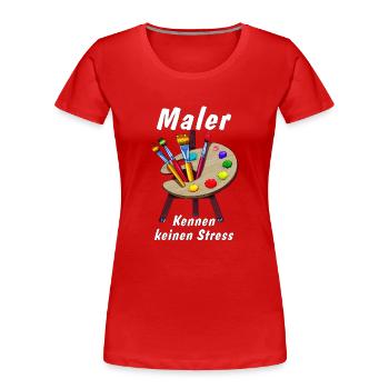Les peintres de chevalet ne connaissent pas le stress - T-shirt bio Premium Femme - rouge - Devant - Mia (176cm)