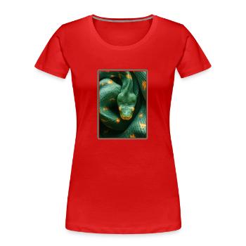 Schlangen Schlange - Frauen Premium Bio T-Shirt - Rot - Vorne - Mia (176cm)