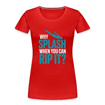 Plongeoir - T-shirt bio Premium Femme - rouge - Devant - Mia (176cm)