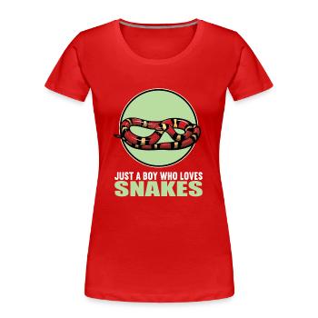 Schlangen Schlange - Frauen Premium Bio T-Shirt - Rot - Vorne - Mia (176cm)
