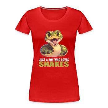 Schlangen Schlange - Frauen Premium Bio T-Shirt - Rot - Vorne - Mia (176cm)
