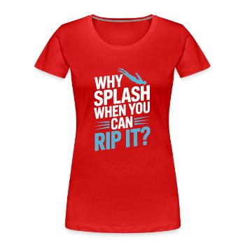 Plongeoir - T-shirt bio Premium Femme - rouge - Devant - Mia (176cm)
