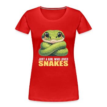 Schlangen Schlange - Frauen Premium Bio T-Shirt - Rot - Vorne - Mia (176cm)