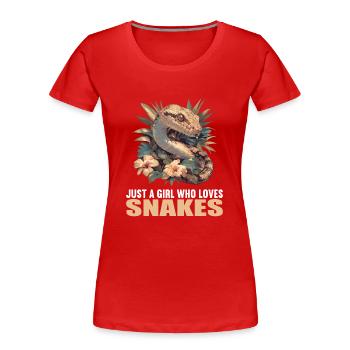 Schlangen Schlange - Frauen Premium Bio T-Shirt - Rot - Vorne - Mia (176cm)