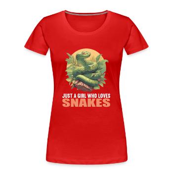 Schlangen Schlange - Frauen Premium Bio T-Shirt - Rot - Vorne - Mia (176cm)