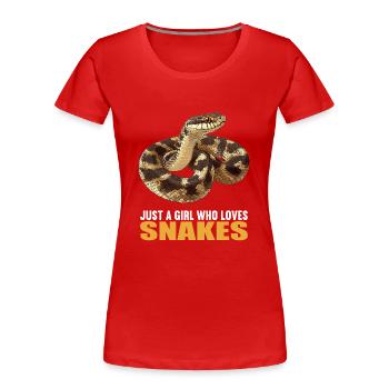 Schlangen Schlange - Frauen Premium Bio T-Shirt - Rot - Vorne - Mia (176cm)