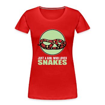 Schlangen Schlange - Frauen Premium Bio T-Shirt - Rot - Vorne - Mia (176cm)