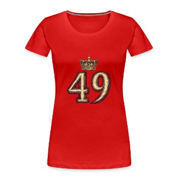 49 Zahl Krone - Frauen Premium Bio T-Shirt - Rot - Vorne - Mia (176cm)