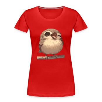 Spatzen Spatz - Frauen Premium Bio T-Shirt - Rot - Vorne - Mia (176cm)