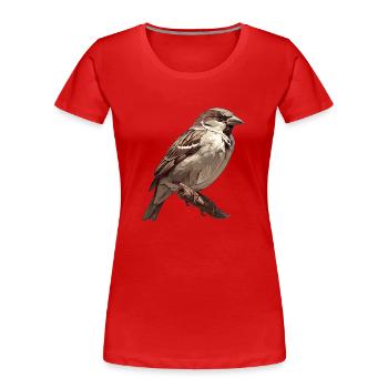 Spatzen Spatz - Frauen Premium Bio T-Shirt - Rot - Vorne - Mia (176cm)