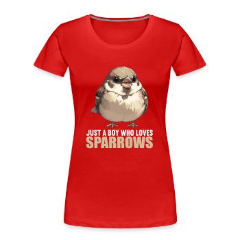 Spatzen Spatz - Frauen Premium Bio T-Shirt - Rot - Vorne - Mia (176cm)