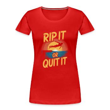 Kunstspringen Turmspringer Sprungbrett - Frauen Premium Bio T-Shirt - Rot - Vorne - Mia (176cm)