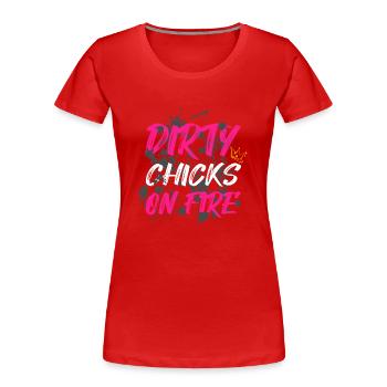 Dirty Chicks Schlammlauf Mud Run Muddy Race - Frauen Premium Bio T-Shirt - Rot - Vorne - Mia (176cm)