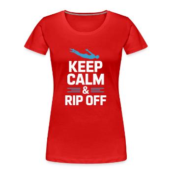 Plongeoir - T-shirt bio Premium Femme - rouge - Devant - Mia (176cm)
