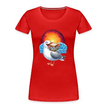 Sandwidsch Hering Fisch Möwe maritim - Frauen Premium Bio T-Shirt - Rot - Vorne - Mia (176cm)