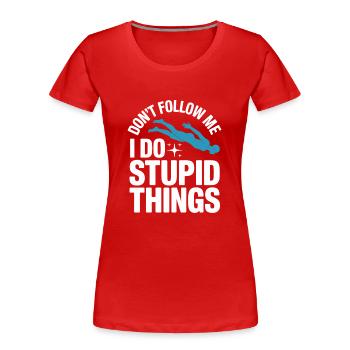 Kunstspringen Turmspringer Sprungbrett - Frauen Premium Bio T-Shirt - Rot - Vorne - Mia (176cm)