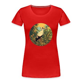 Cigognes Cigognes - T-shirt bio Premium Femme - rouge - Devant - Mia (176cm)