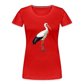 Cigognes Cigognes - T-shirt bio Premium Femme - rouge - Devant - Mia (176cm)