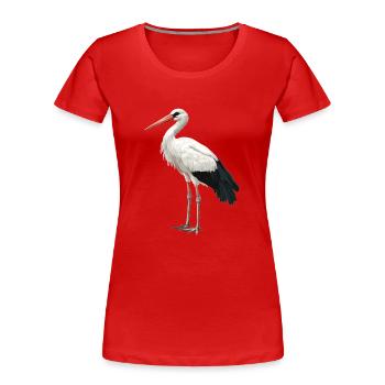 Cigognes Cigognes - T-shirt bio Premium Femme - rouge - Devant - Mia (176cm)