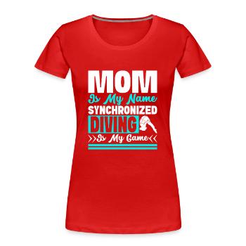 Plongeoir - T-shirt bio Premium Femme - rouge - Devant - Mia (176cm)